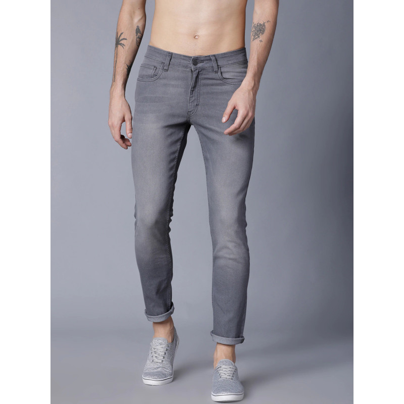 Men Grey Slim Fit Mid-Rise Clean Look Stretchable Jeans