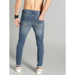 Men Blue Skinny Fit Mid-Rise Mildly Distressed Stretchable Jeans