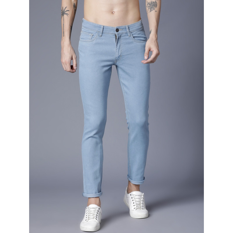 Men Blue Slim Fit Mid-Rise Clean Look Stretchable Jeans