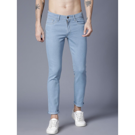 Men Blue Slim Fit Mid-Rise Clean Look Stretchable Jeans