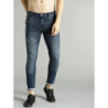 Men Navy Blue Skinny Fit Mid-Rise Low Distress Stretchable Jeans
