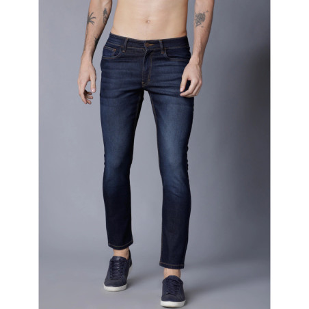 Men Blue Slim Fit Mid-Rise Clean Look Stretchable Jeans