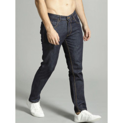 Time Travlr Men Navy Blue Slim Fit Mid-Rise Clean Look Jeans