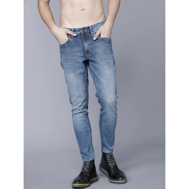 Men Blue Tapered Fit Mid-Rise Clean Look Stretchable Jeans