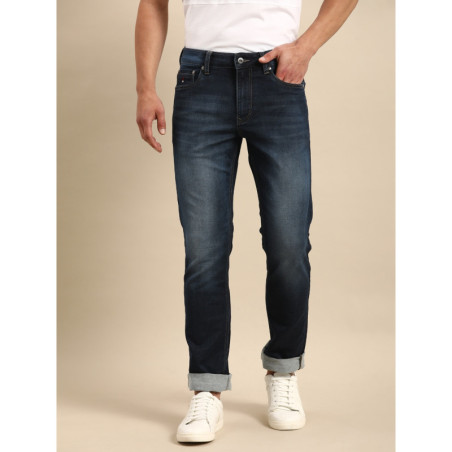 Men Blue Slim Fit Light Fade Mid Rise Stretchable Jeans