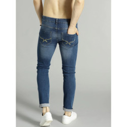 Men Blue Skinny Fit Mid-Rise Mildly Distressed Stretchable Jeans