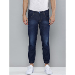 Men Blue Slim Jogger Fit Light Fade Stretchable Jogger Jeans