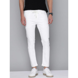 Men Off White Skinny Fit Stretchable Jeans