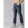 Men Blue Slim Fit Mid-Rise Low Distress Stretchable Jeans
