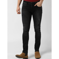 Men Black Slim Fit Low...