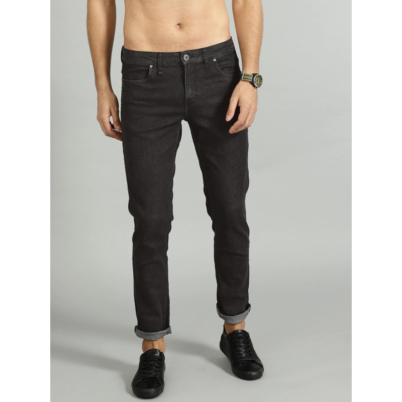 Men Black Slim Fit Mid-Rise Clean Look Stretchable Jeans