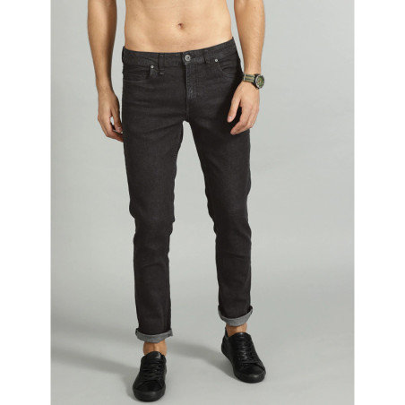 Men Black Slim Fit Mid-Rise Clean Look Stretchable Jeans