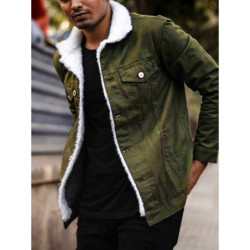 Olive Green Denim Jacket...