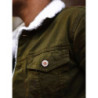 Olive Green Denim Jacket With Fur